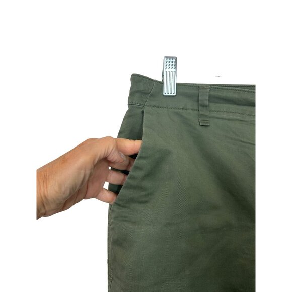 Gap Women’s Girlfriend Khaki Pants 8 Green Chinos Casual Zip Button Loops Pocket - Picture 8 of 11